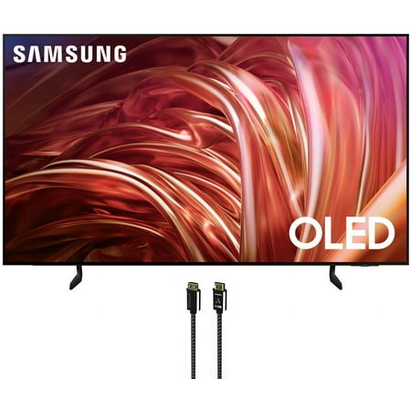 Samsung QN55S85DAEXZA 55 Inch OLED 4K Smart TV with Q-Symphony and an Austere 7S-8KHD2-2.5M VII Series 2.5m Premium Braided 8K HDMI Cable (2024)