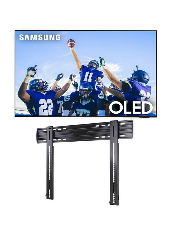Samsung QN55S95CAFXZA 55" Ultra Slim 4K Quantum HDR OLED Smart TV with a Sanus LL11-B1 Super Slim Fixed-Position Wall Mount for 40" - 85" TVs (2023)