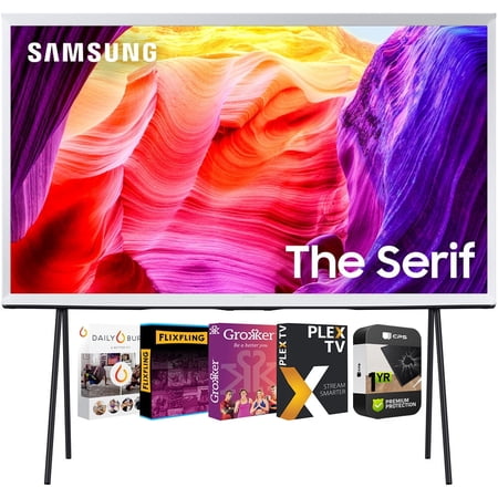 Samsung QN65LS01DAFXZA 65 Inch Class QLED 4K The Serif LS01D Series Quantum HDR Smart TV 2024 Bundle with 1 YR CPS Enhanced Protection Pack