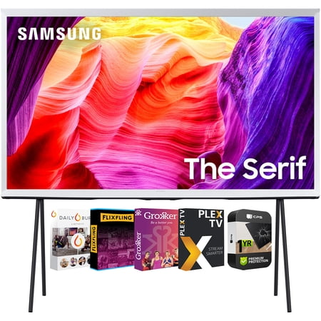 Samsung QN65LS01DAFXZA 65 Inch Class QLED 4K The Serif LS01D Series Quantum HDR Smart TV 2024 Bundle with 1 YR CPS Enhanced Protection Pack