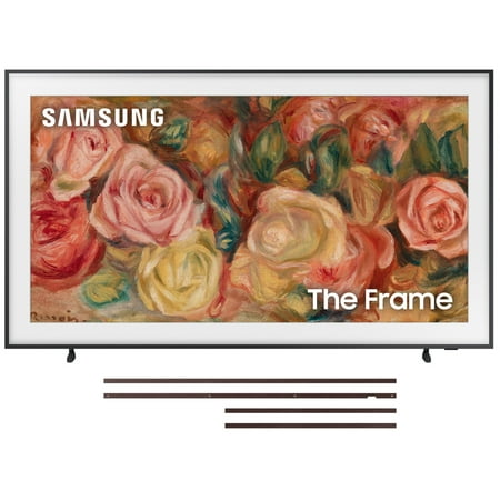 Samsung QN65LS03DAFXZA 65 Inch The Frame 4K Smart Quantum HDR TV with a Samsung VG-SCFA65BWB 65 Inch The Frame Customizable Bezel - Modern Brown (2024)