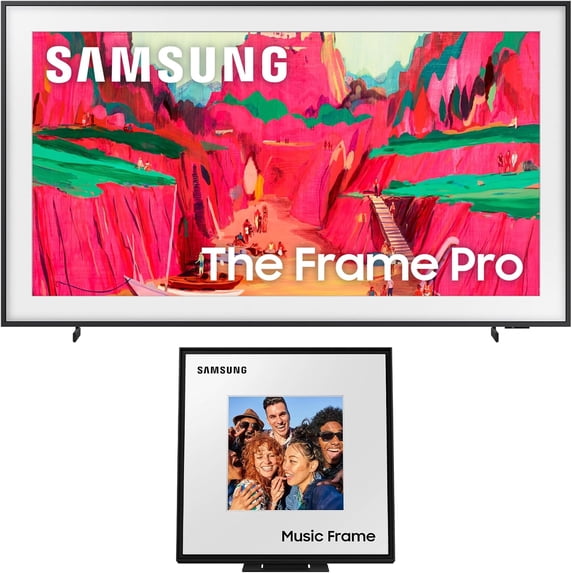 Samsung QN65LS03FWFXZA 65 Inch The Frame Wireless 4K Neo QLED TV with a Samsung HW-LS60D 2.0 Channel Photo Frame Speaker (2025)