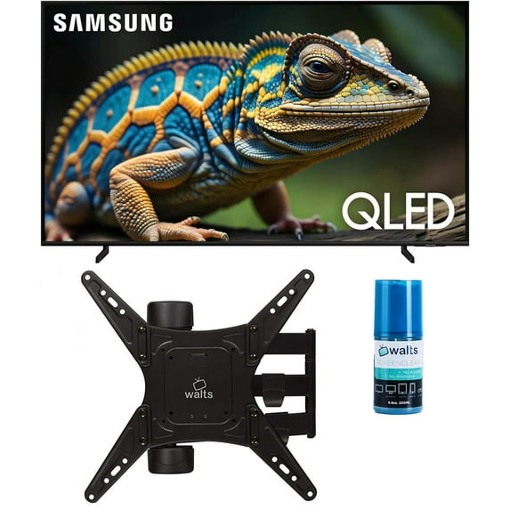 Samsung QN65Q60DAFXZA 65 Inch Q60D QLED 4K Smart TV with Quantum HDR with a Walts TV Medium Full Motion Mount for 32"-65" Compatible TV's and Walts HDTV Screen Cleaner Kit (2024)