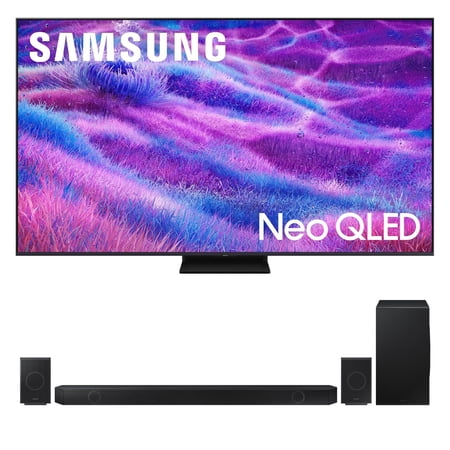 Samsung QN65QN80FAFXZA 65 Inch Neo QLED QN80F Series Supreme UHD 4K TV with a Samsung HW-Q990D 11.1.4ch Soundbar (2025)