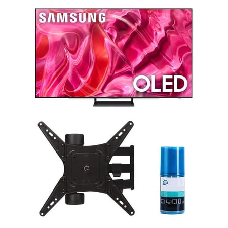 Samsung QN65S90CAFXZA 65" 4K OLED Smart TV with AI Upscaling with a Walts TV Medium Full Motion Mount for 32"-65" Compatible TV's and Walts HDTV Screen Cleaner Kit (2023)
