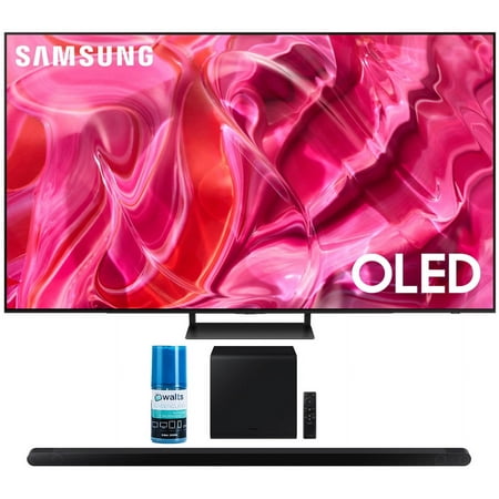 Samsung QN65S90CAFXZA 65 Inch 4K OLED Smart TV with AI Upscaling and a Samsung HW-S800B Ultra Slim 3.1.2Ch Soundbar with Wireless Subwoofer and Walts HDTV Screen Cleaner Kit (2023)