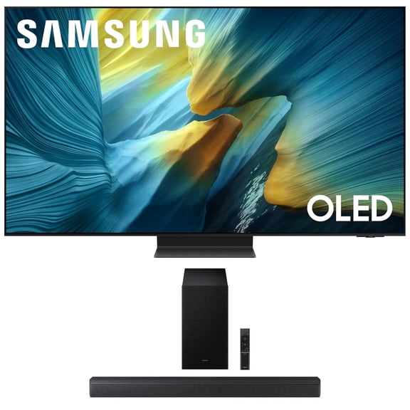 Samsung QN65S95FAFXZA 65 Inch OLED HDR Pro 4K Smart TV with a Samsung HW-B630F B-Series Soundbar 3.1 Ch and Subwoofer with Dolby Audio (2025)