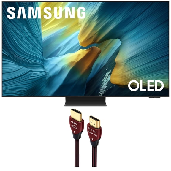 Samsung QN65S95FAFXZA 65 Inch OLED HDR Pro 4K Smart TV with a WireLogic Ruby 8ft Ultra High Speed 4K-8K-10K HDMI Cable (2025)