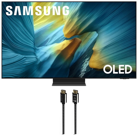 Samsung QN65S95FAFXZA 65 Inch OLED HDR Pro 4K Smart TV with an Austere 7S-8KHD2-2.5M VII Series 2.5m Premium Braided 8K HDMI Cable (2025)