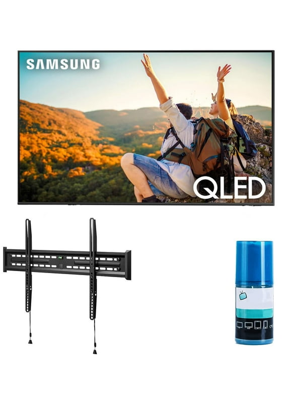 Samsung QN70Q60CAFXZA 70" QLED 4K Quantum HDR Dual LED Smart TV with a Walts FIXED-MOUNT-43-90 TV Mount for 43"-90" Compatible TV's and Walts HDTV Screen Cleaner Kit (2023)