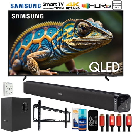 Samsung QN85Q60DAFXZA 85 Inch QLED 4K Smart TV (2024 Model) Bundle with Deco Gear Home Theater Soundbar with Subwoofer, Wall Mount Accessory Kit, 6FT 4K HDMI 2.0 Cables and More