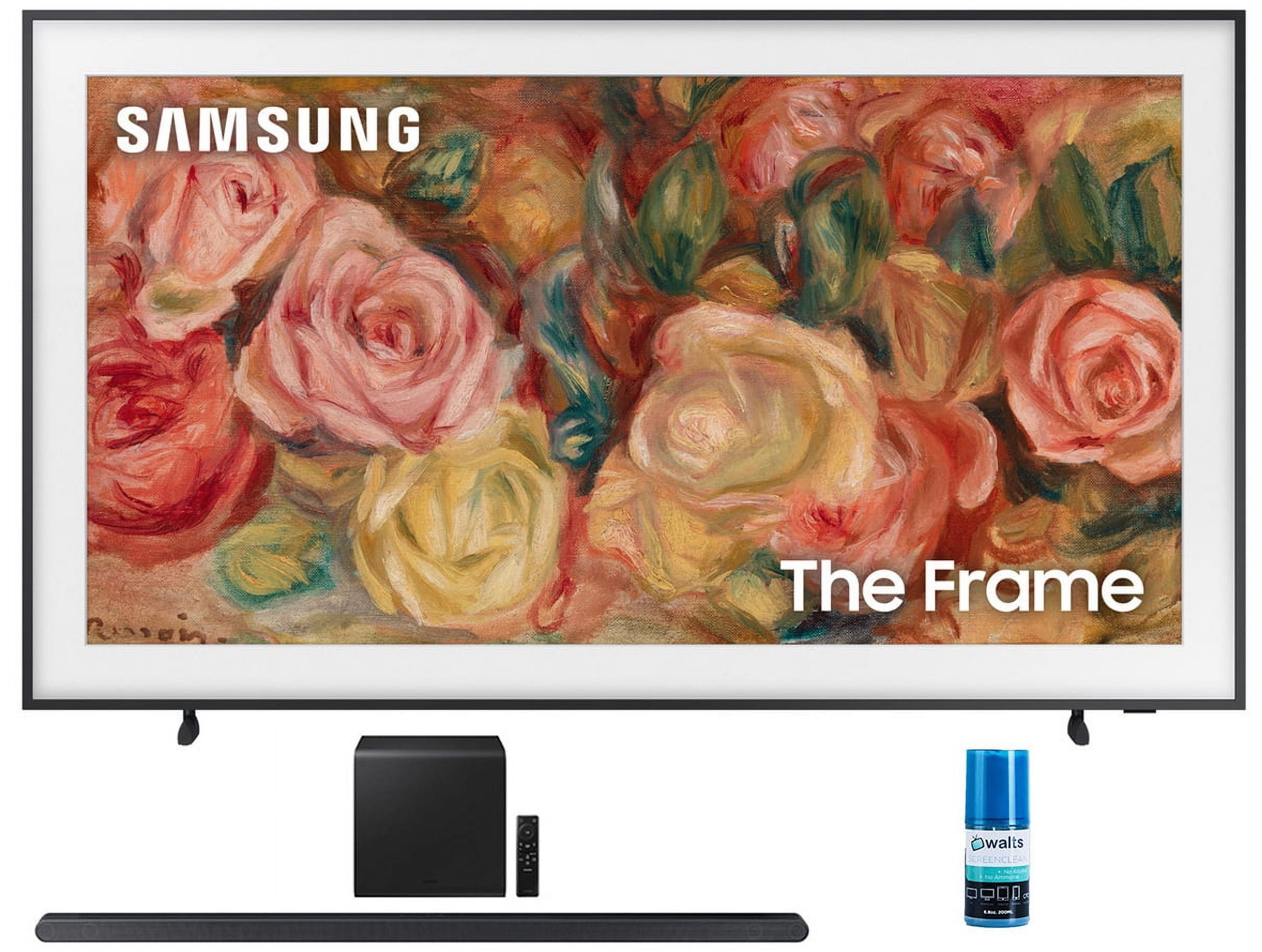 Samsung QN75LS03DAFXZA 75 Inch The Frame 4K Smart Quantum HDR TV with a Samsung HW-S800D 3.1.2 Ch Soundbar and Subwoofer with Dolby Atmos and Walts HDTV Screen Cleaner Kit (2024)