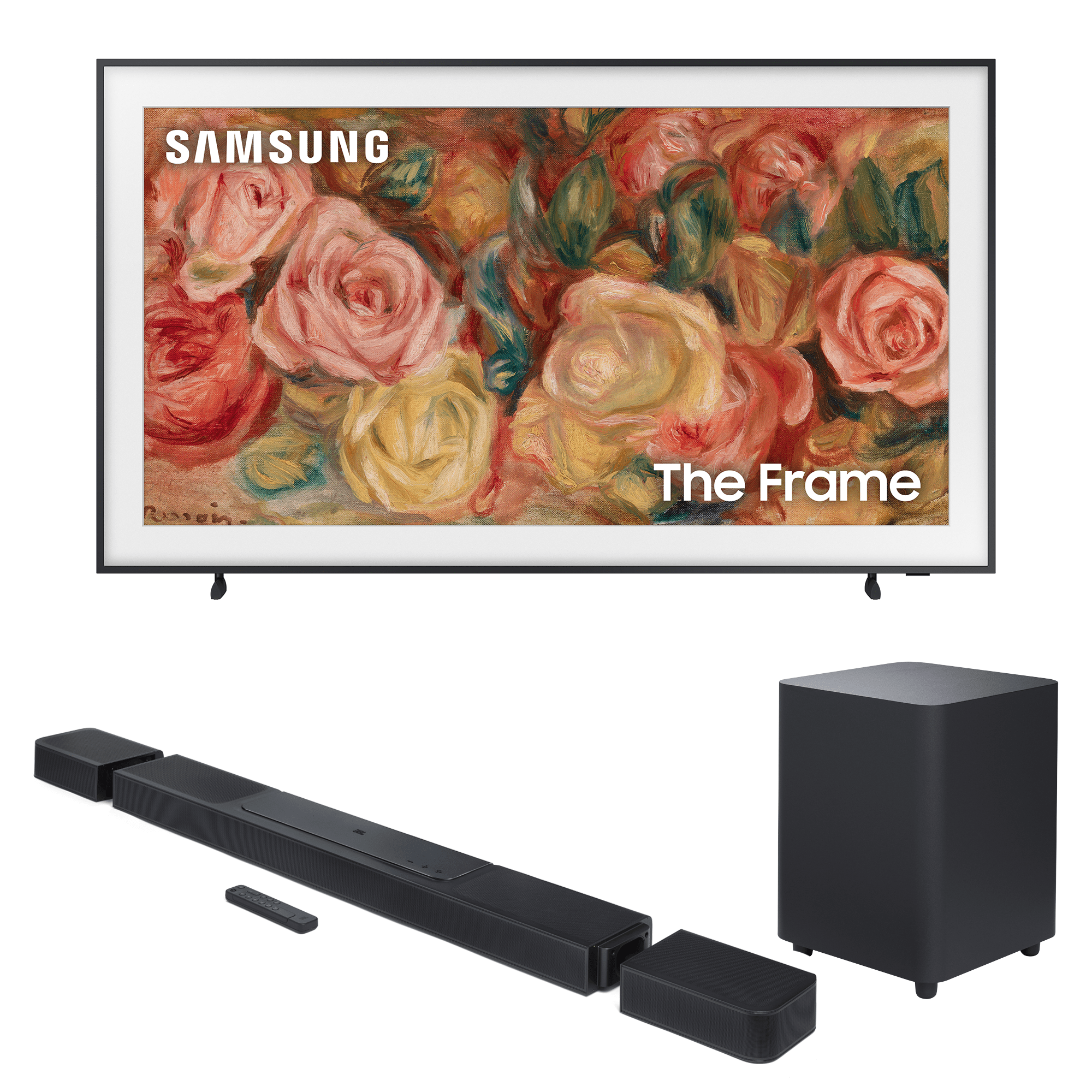 Samsung QN75LS03DAFXZA 75 Inch The Frame 4K Smart Quantum HDR TV with a JBL BAR-1300X 11.1.4ch Soundbar and Subwoofer with Surround Speakers (2024)