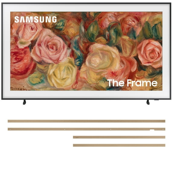 Samsung QN75LS03DDFXZA 75 Inch QLED 4K Art Mode TV with a VG-SCFF75TKBZA Customizable Bezel - Modern Teak (2024)