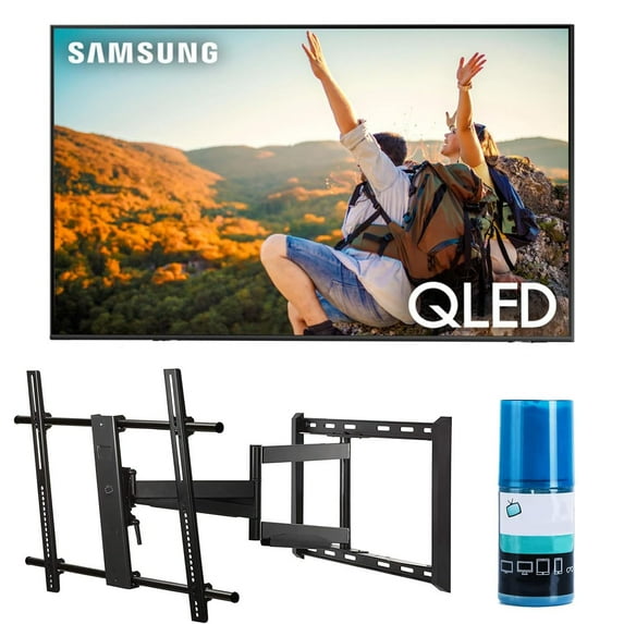 Samsung QN75Q60CAFXZA 75" QLED 4K Quantum HDR Dual LED Smart TV with a Walts TV Large/Extra Large Full Motion Mount for 43"-90" Compatible TV's and Walts HDTV Screen Cleaner Kit (2023)