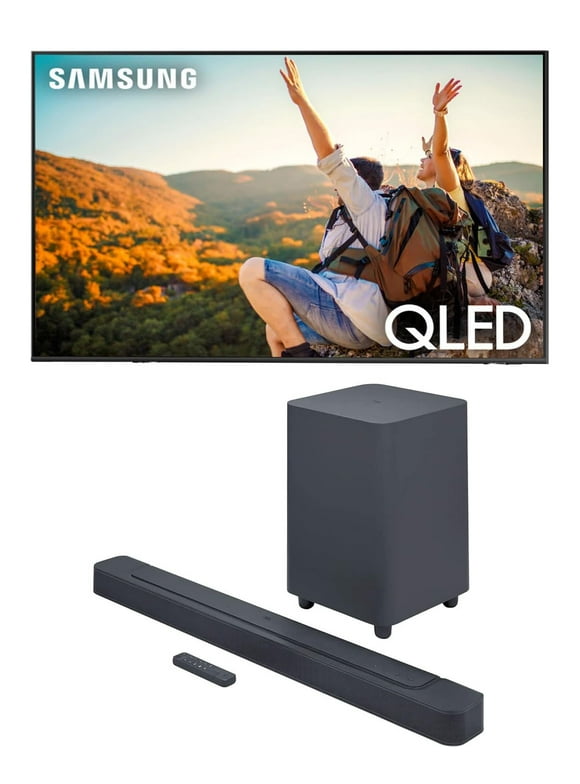 Samsung QN75Q80CAFXZA 75" 4K QLED Direct Full Array with Dolby Smart TV with a JBL BAR-500 5.1ch Soundbar and Subwoofer with MultiBeam and Dolby Atmos (2023)