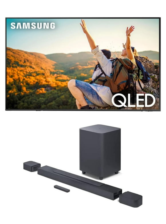 Samsung QN75Q80CAFXZA 75" 4K QLED Direct Full Array with Dolby Smart TV with a JBL BAR-700 5.1ch Soundbar and Subwoofer with Surround Speakers (2023)