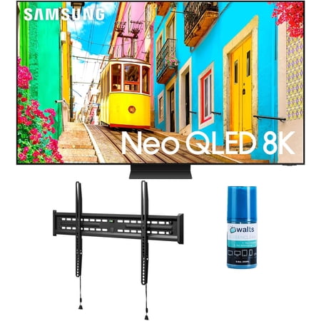 Samsung QN75QN800DFXZA 75 Inch Neo QLED 8K Smart TV with AI Motion Enhancer with a Walts TV FIXED-MOUNT-43-90 TV Mount for 43-90 Inch Compatible TVs and Walts HDTV Screen Cleaner Kit (2024)