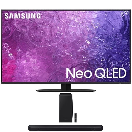 Samsung QN75QN90CA 75 Inch Neo QLED 4K Smart TV (2023) Bundle with Q-series 5.1.2 ch. Wireless Dolby ATMOS Soundbar w/ Q-Symphony, HW-Q800C