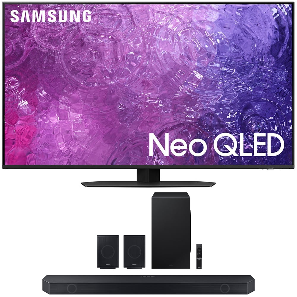 Samsung QN75QN90CAFXZA 75 Inch Neo QLED 4K Smart TV 2023 Bundle with Samsung  11.1.4 ch. Wireless Dolby ATMOS Soundbar and Rear Speakers