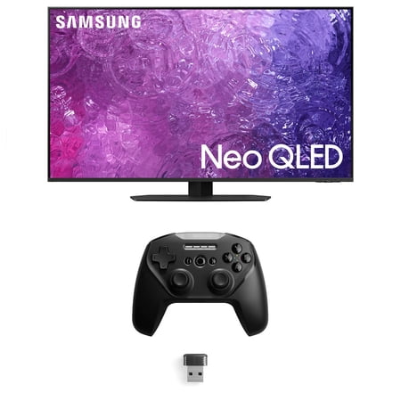Samsung QN75QN90CAFXZA 75" Neo QLED Smart TV with 4K Upscaling with a SteelSeries STRATUS-DUO Controller with 2.4GHz and Bluetooth Options (2023)