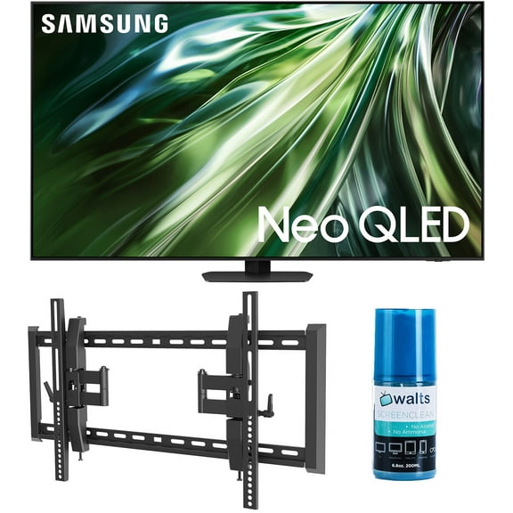 Samsung QN75QN90DAFXZA 75 Inch Neo QLED TV with 4K AI Upscaling with a Walts TV TILT-EXTENSION-37-90 Tilt Mount for 37"-90" Compatible TVs and Walts HDTV Screen Cleaner Kit (2024)