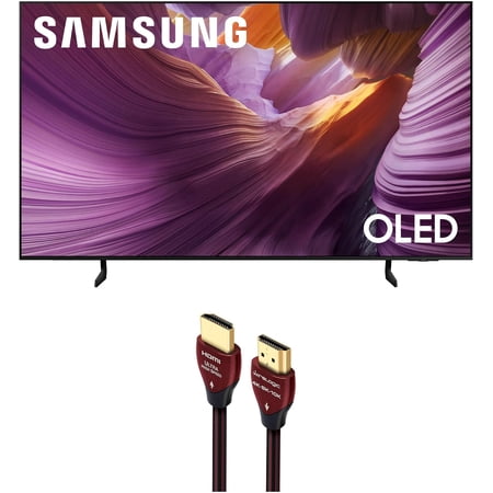 Samsung QN77S85FAEXZA 77 Inch OLED HDR 4K Smart TV with a WireLogic Ruby 8ft Ultra High Speed 4K-8K-10K HDMI Cable (2025)