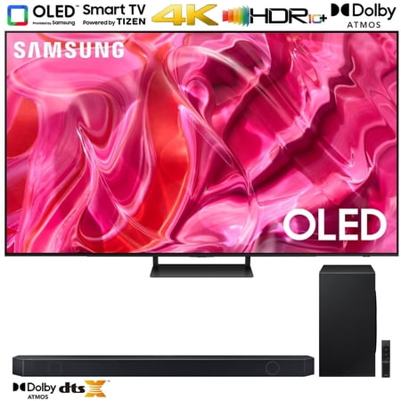 Samsung QN77S90CA 77" 4K OLED Smart Television with Soundbar & SolarCell Remote