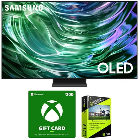 Samsung QN77S90DA 77 Inch OLED 4K Smart TV (2024 Model) Bundle with Microsoft Card and CPS 1 Year Extended Warranty
