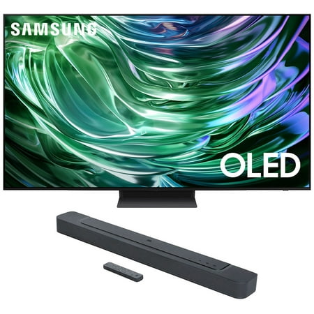 SAMSUNG QN77S90DAFXZA 77 Inch 4K OLED Smart TV with Dolby Atmos and a JBL BAR-300 5.0ch Soundbar with MultiBeam Sound and Dolby Atmos (2024)