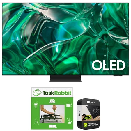 Samsung QN77S95CA 77 inch HDR Quantum Dot OLED Smart TV Bundle with TaskRabbit Installation Services and 1 YR CPS Enhanced Protection Pack (2023 Model)