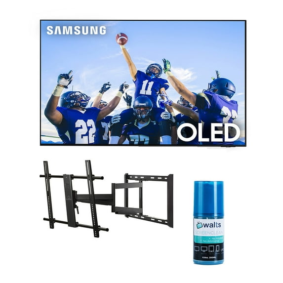 Samsung QN77S95CAFXZA 77" Ultra Slim 4K Quantum HDR OLED Smart TV with a Walts TV Large/Extra Large Full Motion Mount for 43"-90" Compatible TV's and Walts HDTV Screen Cleaner Kit (2023)