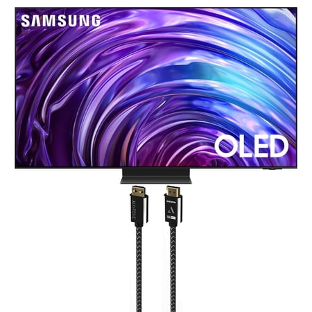 Samsung QN77S95DAFXZA 77 Inch OLED 4K Smart TV with Dolby Atmos and an Austere 7S-8KHD2-2.5M VII Series 2.5m Premium Braided 8K HDMI Cable (2024)