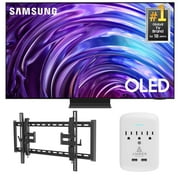 Samsung QN77S95DDFXZA 77 Inch OLED 4K Smart TV with a Walts TILT-EXTENSION-37-90 Tilt Mount and Amber Protection 3-OUTLET-SURGE Surge Protector (2024)