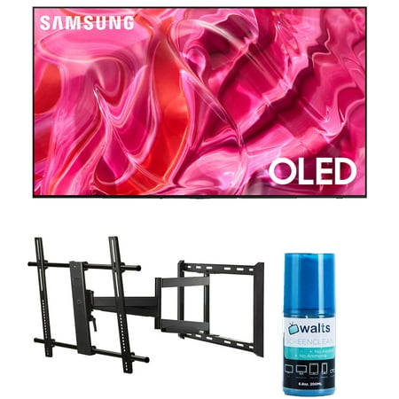 Samsung QN83S90CAEXZA 83 Inch 4K HDR OLED Smart TV with AI Upscaling with a Walts Large/Extra Large Full Motion Mount for 43 Inch-90 Inch Compatible TV's and Walts HDTV Screen Cleaner Kit (2023)