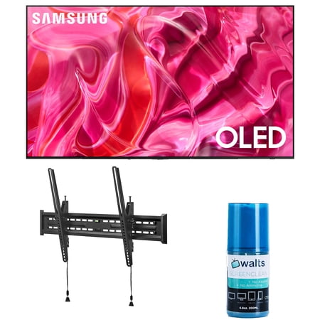 Samsung QN83S90CAEXZA 83 Inch 4K HDR OLED Smart TV with AI Upscaling with a Walts Large/Extra Large Tilt Mount for 43 Inch-90 Inch Compatible TV's and Walts HDTV Screen Cleaner Kit (2023)