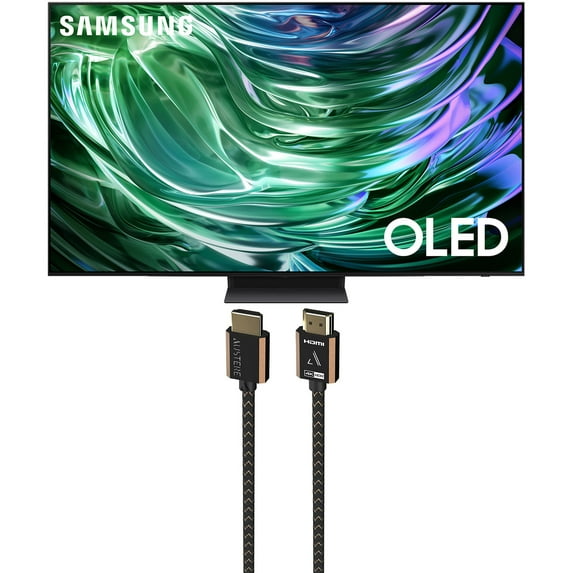 Samsung QN83S90DAEXZA 83 Inch 4K OLED Smart TV with Dolby Atmos and an Austere 3S-4KHD2-2.5M III Series 4K HDMI 2.5m Cable (2024)