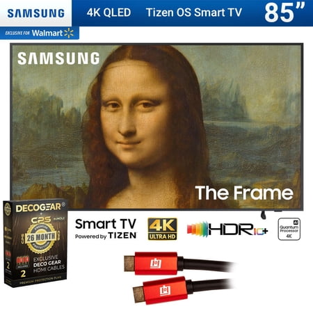 Samsung QN85LS03BAFXZA 85 inch The Frame QLED 4K UHD Quantum HDR Smart TV 2022 Bundle with Premium 4 YR CPS Enhanced Protection Pack