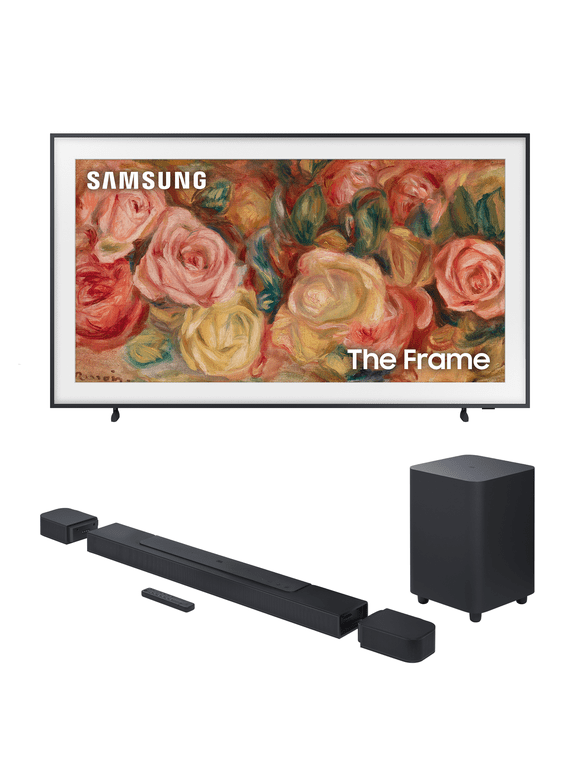 Samsung QN85LS03DAFXZA 85 Inch The Frame 4K Smart Quantum HDR TV with a JBL BAR-700 5.1ch Soundbar and Subwoofer with Surround Speakers (2024)