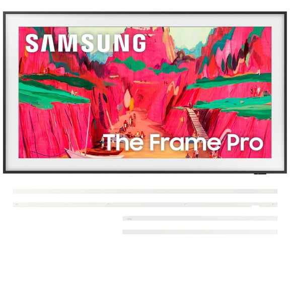 Samsung QN85LS03FWFXZA 85 Inch The Frame Pro Wireless 4K Neo QLED TV with a VG-SCFF85WTBZA Customizable Bezel - Modern White (2025)