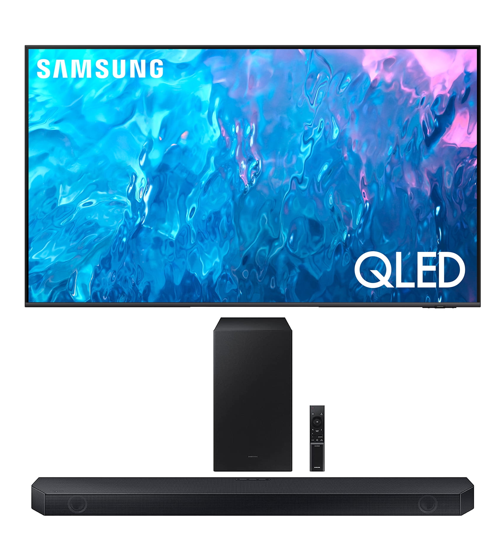 Subwoofer with and Inch QN75Q70CAFXZA Soundbar a 3.1ch Smart TV Quantum 4K with Dolby Atmos Samsung QLED LED HW-Q60C HDR Dual 75 Samsung (2023)