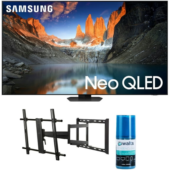 Samsung QN85QN90DAFXZA 85 Inch Neo QLED TV with 4K AI Upscaling with a Walts TV Large/Extra Large Full Motion Mount for 43"-90" Compatible TV's and Walts HDTV Screen Cleaner Kit (2024)