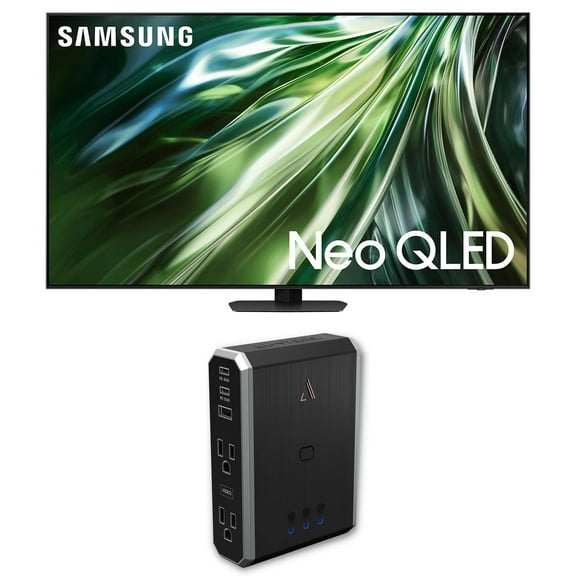 Samsung QN85QN90DAFXZA 85 Inch Neo QLED TV with 4K AI Upscaling and an Austere 7S-PS4-US1 4-Outlet Power with Omniport USB (2024)