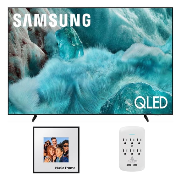 Samsung QN98Q7FAAFXZA 98 Inch QLED Q7F 4K Vision AI Smart TV with a HW-LS60D 2.0 Channel Photo Frame Speaker and Amber Protection 6-OUTLET-SURGE Surge Protector (2025)