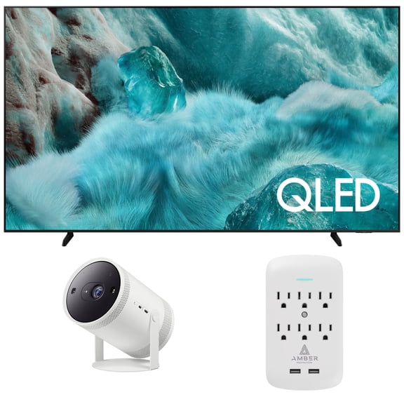 Samsung QN98Q7FAAFXZA 98" QLED Q7F 4K Vision AI Smart TV with a Samsung SP-LFF3CLAXXZA 30"-100" The Freestyle Gen2 Smart Projector and an Amber Protection 6-OUTLET-SURGE Surge Protector (2025)