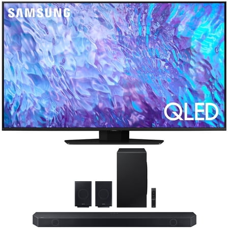 SAMSUNG QN98Q80CAFXZA 98 Inch QLED 4K Smart TV 2023 Bundle 11.1.4 ch. Wireless Dolby Atmos HW-Q990C Soundbar and Rear Speakers