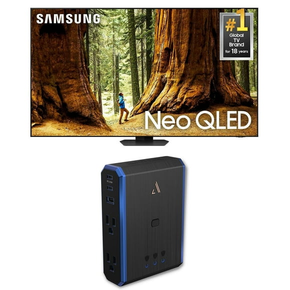Samsung QN98QN90DAFXZA 98 Inch Neo QLED TV with 4K AI Upscaling and an Austere 5S-PS4-US1 4-Outlet Power with Omniport USB (2024)