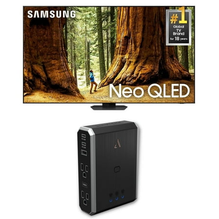 Samsung QN98QN90DAFXZA 98 Inch Neo QLED TV with 4K AI Upscaling and an Austere 7S-PS4-US1 4-Outlet Power with Omniport USB (2024)