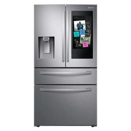 Samsung - Family Hub 22.2 Cu. Ft. 4-Door French Door Counter-Depth  Fingerprint Resistant Refrigerator - Stainless steel
