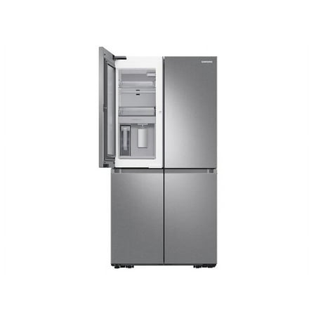 Samsung - 23 cu. ft. 4-Door Flex French Door Counter Depth Smart Refrigerator with Beverage Center - Stainless Steel